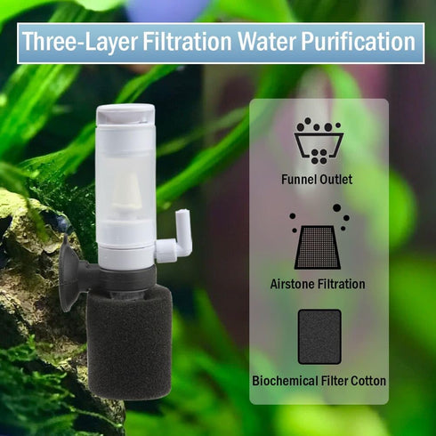 Senzeal Mini Sponge Fish Filter: Quiet 3 in 1 Small Aquarium Air Pump Filter for Freshwater Saltwater Fish Tank
