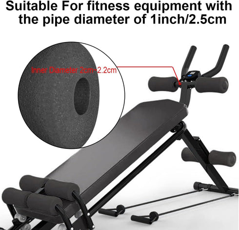 Foam Foot Pads Rollers | Set of a Pair for Home Gym Exercise Machines with 1 Inch Rod