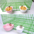 Detachable Ceramic Bowl for Small Animals | Water & Food Feeder for Rabbit, Parrot, Squirrel, Chinchilla (Pink, S)