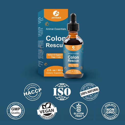 Colon Rescue Herbal Support for Dogs & Cats, 100% Organic Herbs for Healthy Gastrointestinal Tract