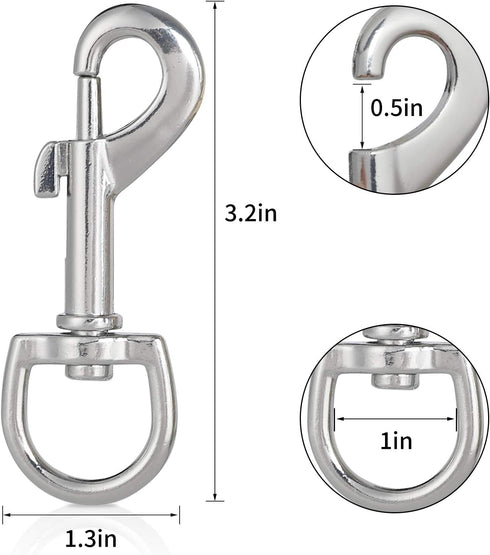 3 Inch Swivel Snap Hooks, 12Pcs Heavy Duty Pet Leash Hooks for Dog Leash DIY Crafts Project