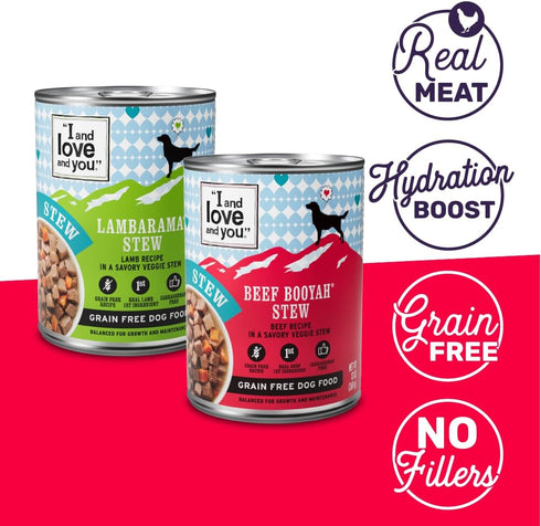 I and love and you Wet Dog Food - Baad Mooon On The Rise Variety Pack - Beef + Lamb, Grain Free, 6pk