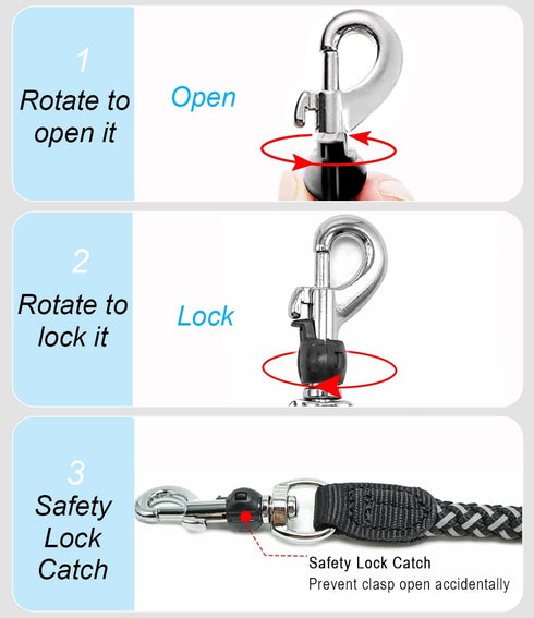 2/3/4/6/10 Foot Reflective Dog Leash - Strong Nylon Braided Heavy Duty Dog Training Leash for Large Medium Small Dogs