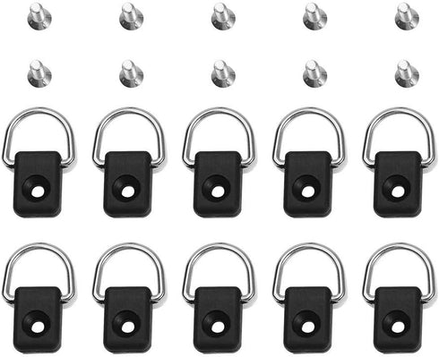 Kayak D Ring, 10pcs Quality Tie Down Loop Safety Deck Fitting with M6 Screws