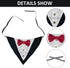 Dog Tuxedo Collar with Bowtie - Adjustable Formal Neckerchief for Wedding Party for Pets, Red