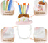 LESYPET Dog Birthday Hat, Pet Birthday Cake Hat with Candle for Dog Cat Party Costume, Pink Size S