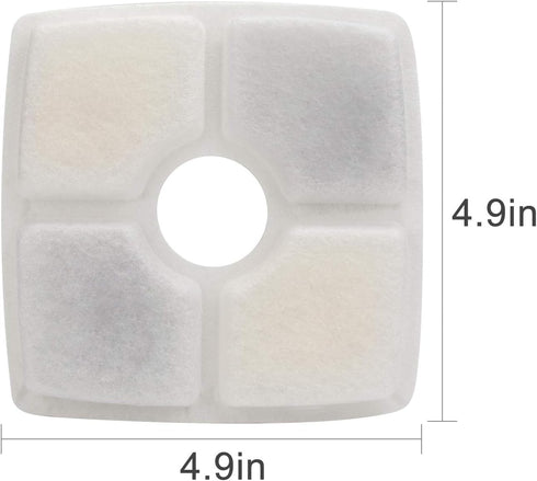 Wonder Creature Cat Fountain Filter for Cubic Cat Water Fountain, 4 Carbon Filters & 2 Pre-Filter Sponges Pack