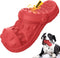 Indestructible Squeaky Dog Toys for Aggressive Chewers, Tough Chew Toys for Medium/Large Dogs, Heavy Duty (Slipper-Red)