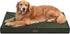Outdoor Extra Large Dog Bed, Waterproof Orthopedic Egg Foam Pet Bed with Washable Removable Oxford Cooling Cover, Dark