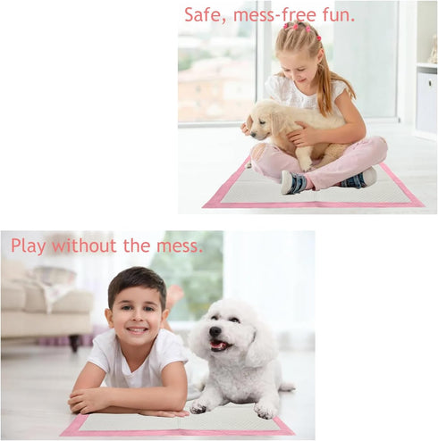 50 Count 22 22 Inch 6-Layer Pink Puppy Pee Pads, - x Dog Training Pads, Leak-Proof Quick Absorb Design for Pet Potty