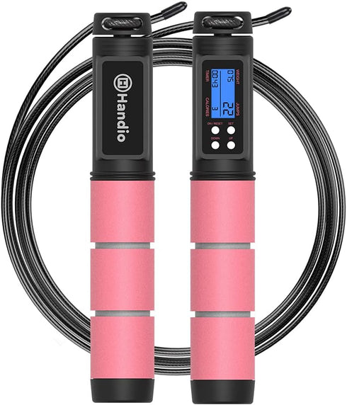 H Handio Jump Rope with Counter, Adjustable Length Speed Skipping Rope for Men, Women, Kids, Home Gym, Crossfit,