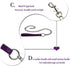 Leather Choker Collar with Long Traction Chain, Rugged Durable Adjustable Necklace for Pets, Purple