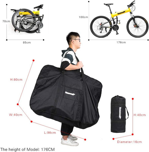 Rhinowalk Bicycle Storage Bag - Folding Bike Carry Bag for 26 Inch Mountain Bike, 700C Road Bicycle
