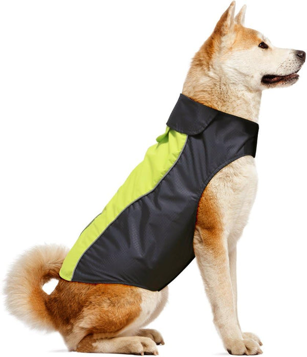 VIZPET Dog Raincoat | Waterproof Lightweight & High Visibility Dog Coat Jacket for Small Medium Large Dogs (Green-XXXL)