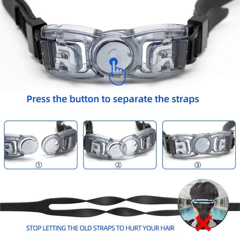 Swimming Goggles and Cap Set, Silicone Swim Hat Pack for Adults with Anti-Fog Glasses