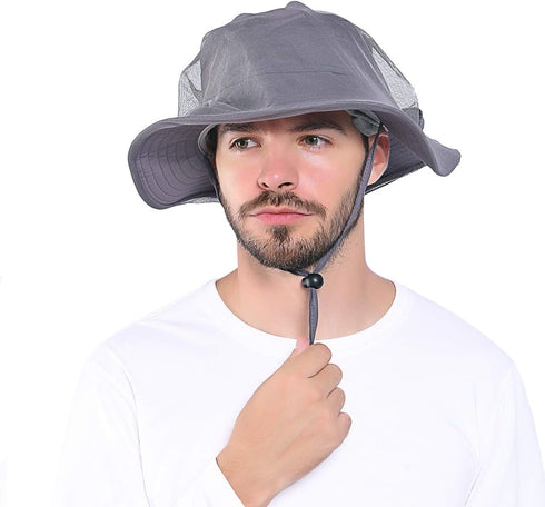 Head Net Hat - Fishing Safari Bucket Hat with Mesh for Men/Women