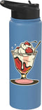Funny Frozen Dessert Shirts and Giveaways Ice Cream Sundae Drawing Sorbet Stainless Steel Insulated Water Bottle