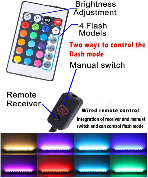 Aquarium Air Bubble Light, RGB LED Fish Tank Light with 16 Colors, Remote Control IP68 Submersible Lamp for Turtle Tank