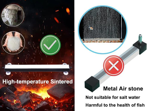 Carefree Fish Aquarium 6/12 Inch Nano Materials Air Stone Strip, Fish Tank Bubble Stone for Saltwater and Fresh Water
