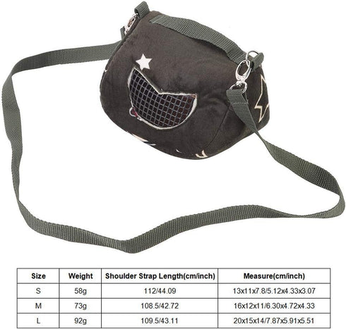 Blackish Green Flannelette Small Pet Carrier Bag, Portable Breathable Hamster Outgoing Bag (M)