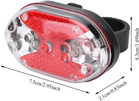 VGEBY1 2 Bike Tail Light, Colors Waterproof Battery Powered Bicycle Rear Warning Safety Light Cycling Accessory(Red)