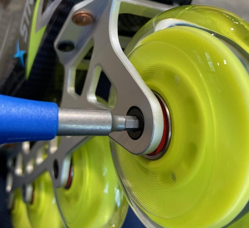 TronX Multi Pro Inline Roller Hockey Skate Tool - Designed in USA for Rotating Wheels, Bearing Pusher, and Extractor