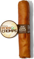 8 Inch 1 Count Pork Chomps Roasted Pork Skin Dog Chew, Roll, - Long-Lasting Treats for Dogs - High Protein
