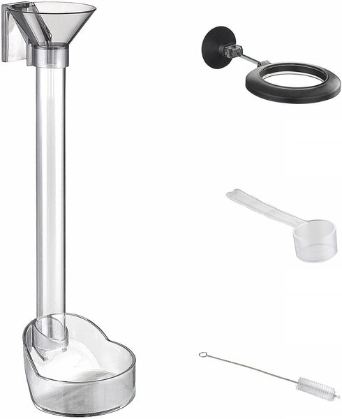 Fish and Shrimp Feeding Dish Set, Fish Tank Directional Feeding Tube Kit with Feeding Ring, Cleaning Brush