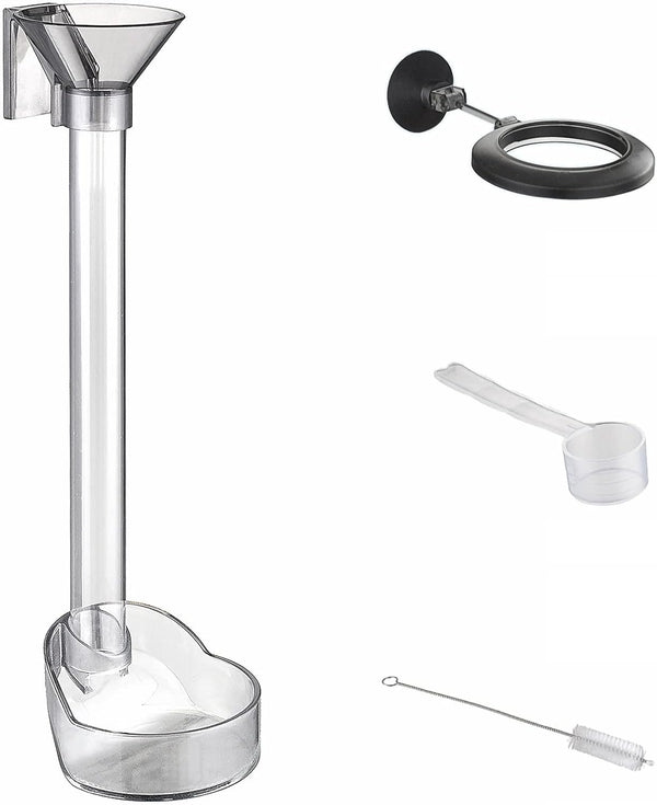 Fish and Shrimp Feeding Dish Set, Fish Tank Directional Feeding Tube Kit with Feeding Ring, Cleaning Brush