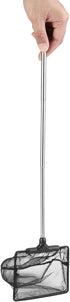 Lpraer Aquarium Fish Net - 3.2" x 4" with Extendable 7.4"-16.3" Telescopic Stainless Steel Handle