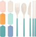 JEPELUS 6 Sets Reusable Travel Utensils Set with Case, Collapsible Cutlery Set
