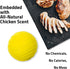 Playology Dual Layer Ball for Dogs - All Natural Chicken Scented Yellow Toy - Jumbo Sized for Large Dogs (50 lbs +)