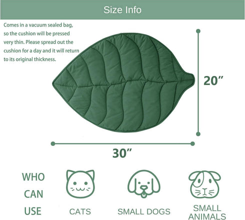 30 20 Inch 2025 Letalong X Leaf Shaped Cotton Cat Bed Pad, Warming Cat Mat, Pet Warming Pad for Cats, Warmer Mat