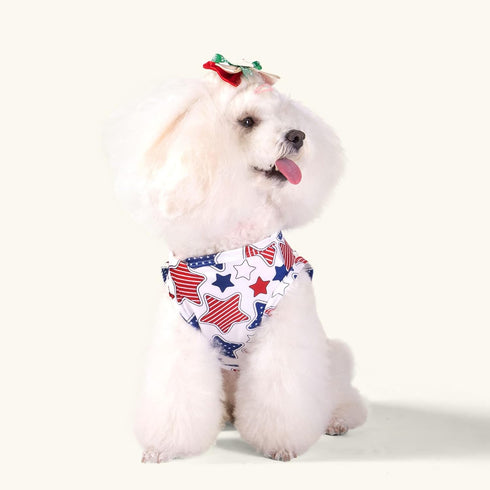 CuteBone 4th of July Dog Shirts 2-Pack, Soft Pet Clothes, Breathable Summer Vest for Small Puppy and Cat Apparel