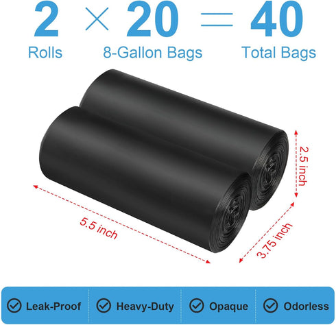 40 5 Portable Camping Toilet Bags, Biodegradable Compostable Thickened for Gallon Bucket Toilet
