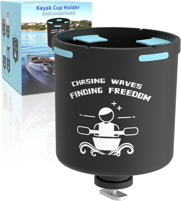 Kayak Cup Holder with Rubber Tabs, Fishing Tool and Lures Storage, Kayak Drink Holder Accessories