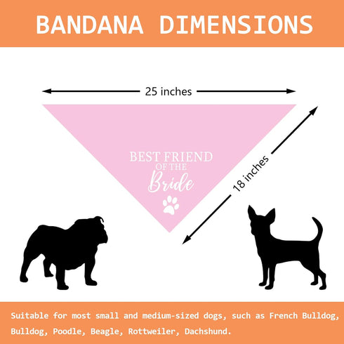 Wedding Dog Bandana Best Friend of Bride Dog Bandana Engagement Wedding Announcement Dog Bandanas Puppy Bandana