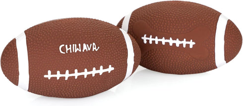 CHIWAVA 2 Pack 6" Squeaky Latex Dog Toy Balls, Football Rugbys Fetch Interactive Toy