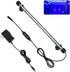 iKefe 15" White & Blue Submersible LED Aquarium Fish Tank Light with Timer, Dimmable for Saltwater Freshwater