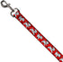 Buckle-Down Pet Leash - Dalmatians Running/Paws Reds/White/Black, 6 Feet Long - 1.5" Wide