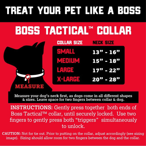 Boss Dog Tactical Collar, Red, Large