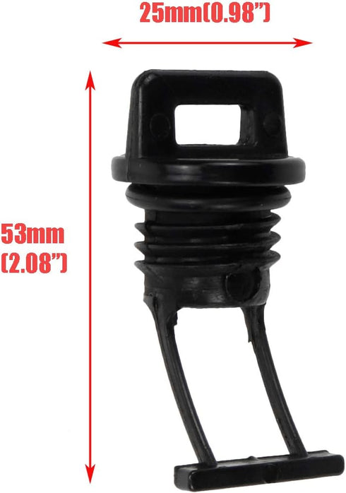 Quluxe 4 Pcs Black Plastic Hull Drain Plug Kit, Replacement Accessories for Kayak Canoe Boat Drain Holes