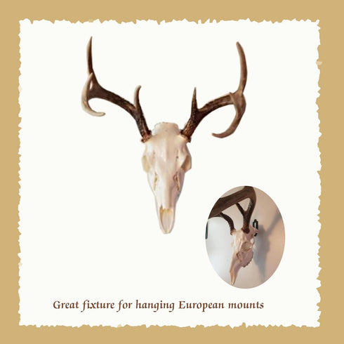 LAJIAOZ 3Pcs European Mount Skull Hangers with Silicone Protector for Indoor/Outdoor Hunting Displays (Red)