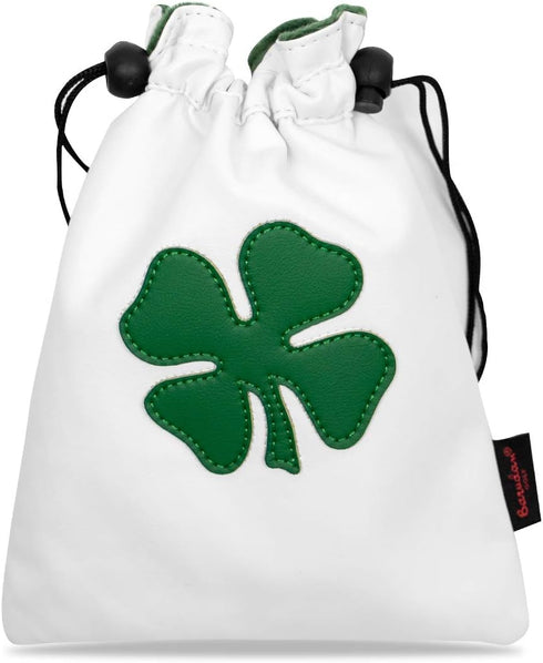Golf Valuables Pouch Bag with Drawstrings, Leather Golf Tee Pouch for Men and Women