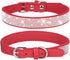 Bling Dog Collar, Rhinestone Jewel Sparkle, Fancy Leather, for XXS XSmall Small Medium Large XL XXL Puppies, Red, S