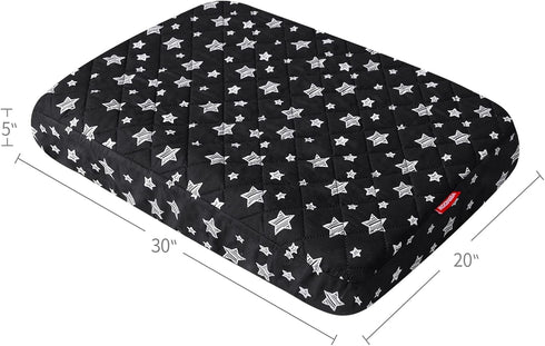 Dog Bed Covers Replacement, Washable Pet Hair Easy to Remove, Waterproof Noiseless Quilted Covers, Lovely Black Star