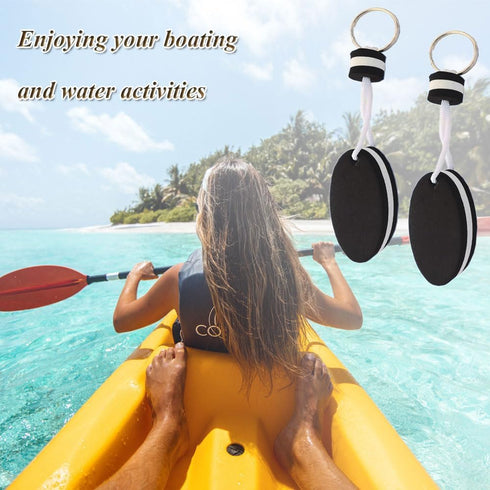 Floating Keychain for Boat Keys - 2PCS Oval Shaped Foam Key Rings for Boating