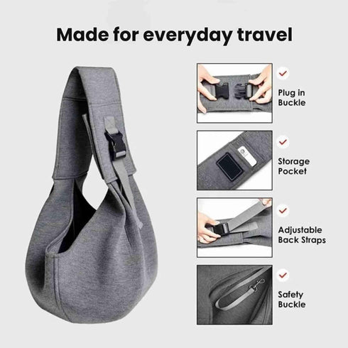Generic 3-15lbs Fraise Dog Sling - Suitable for Small Dogs,Dog Baby Carrier,Easily Holds Pets,Adjustable Padded