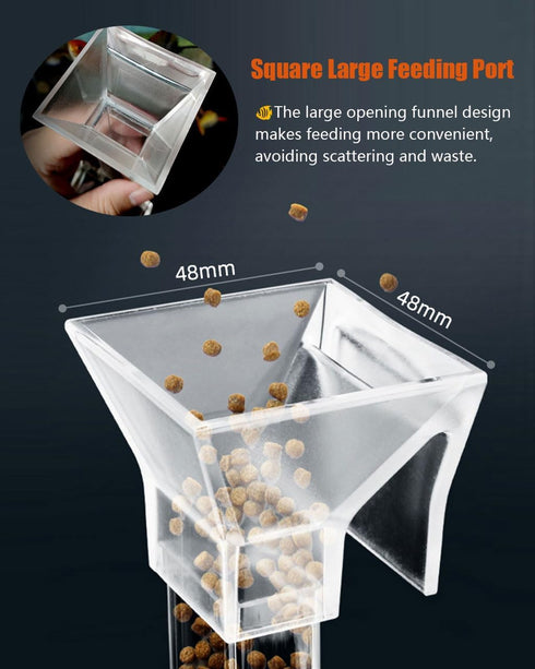 Shrimp Feeding Dish Set, Aquarium Fish Feeder Tube Kit with Feeding Ring and Cleaning Brush