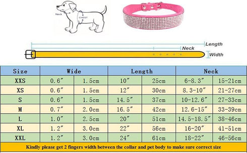 Dogs Kingdom Soft Velvet Collar - Bling Rhinestone Studded Adjustable Safety Necklace for Dogs, Dark Blue